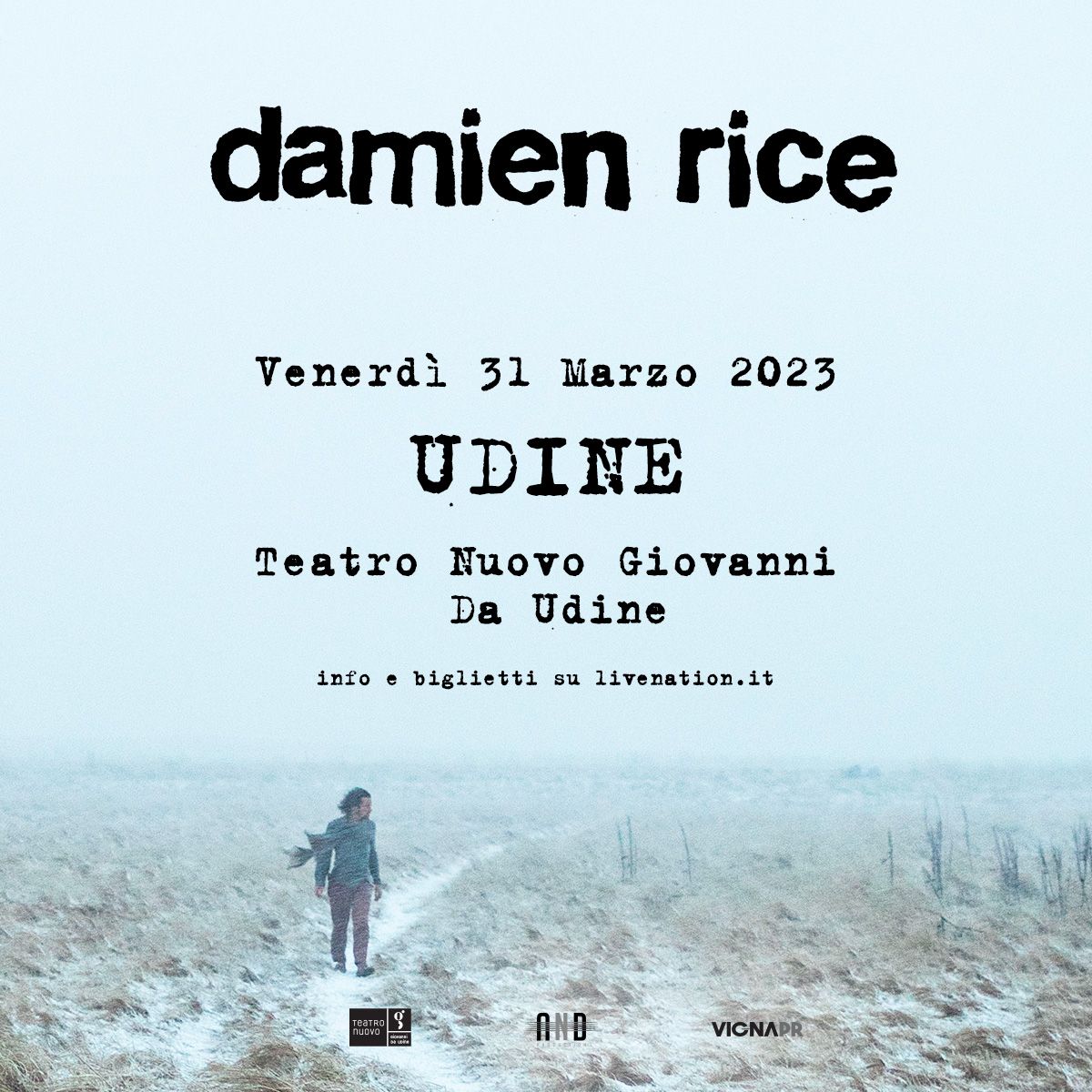 DAMIEN RICE, uno dei più grandi cantautori del nostro tempo, il 31 marzo al Teatro Nuovo Giovanni da Udine
