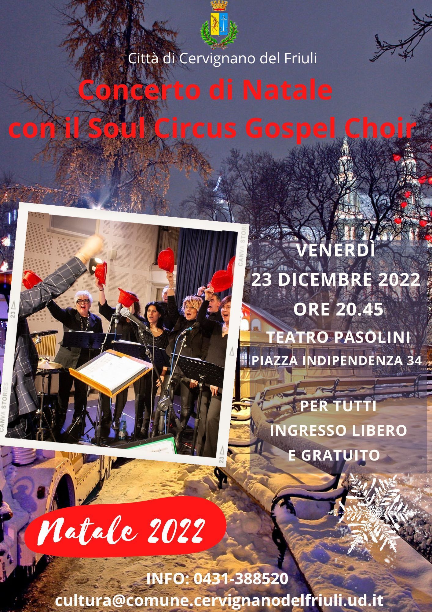 Venerdì 23 dicembre 2022 ore 20.45 | teatro Pasolini Concerto Gospel Choir
