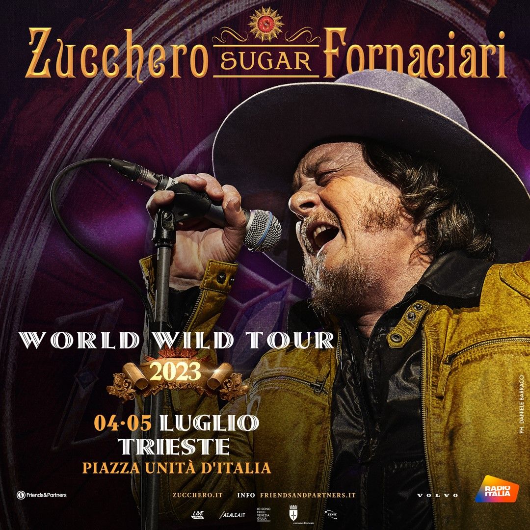 ZUCCHERO - Il 4 e 5 luglio due concerti in Piazza Unità a Trieste con il World Wild Tour