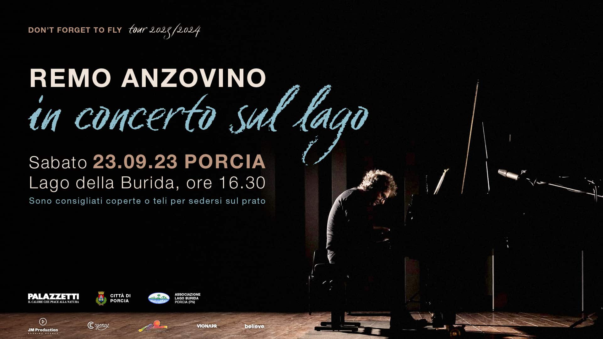 REMO ANZOVINO annuncia un nuovo grande evento in FVG. A Porcia per la prima volta un pianoforte risuonerà sul lago della Burida
