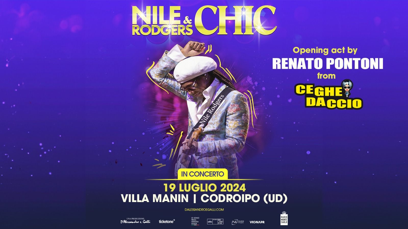 VENERDÌ 19 LUGLIO A VILLA MANIN va in scena il concerto dell'estate con NILE RODGERS & CHIC: oltre 4.000 biglietti già venduti