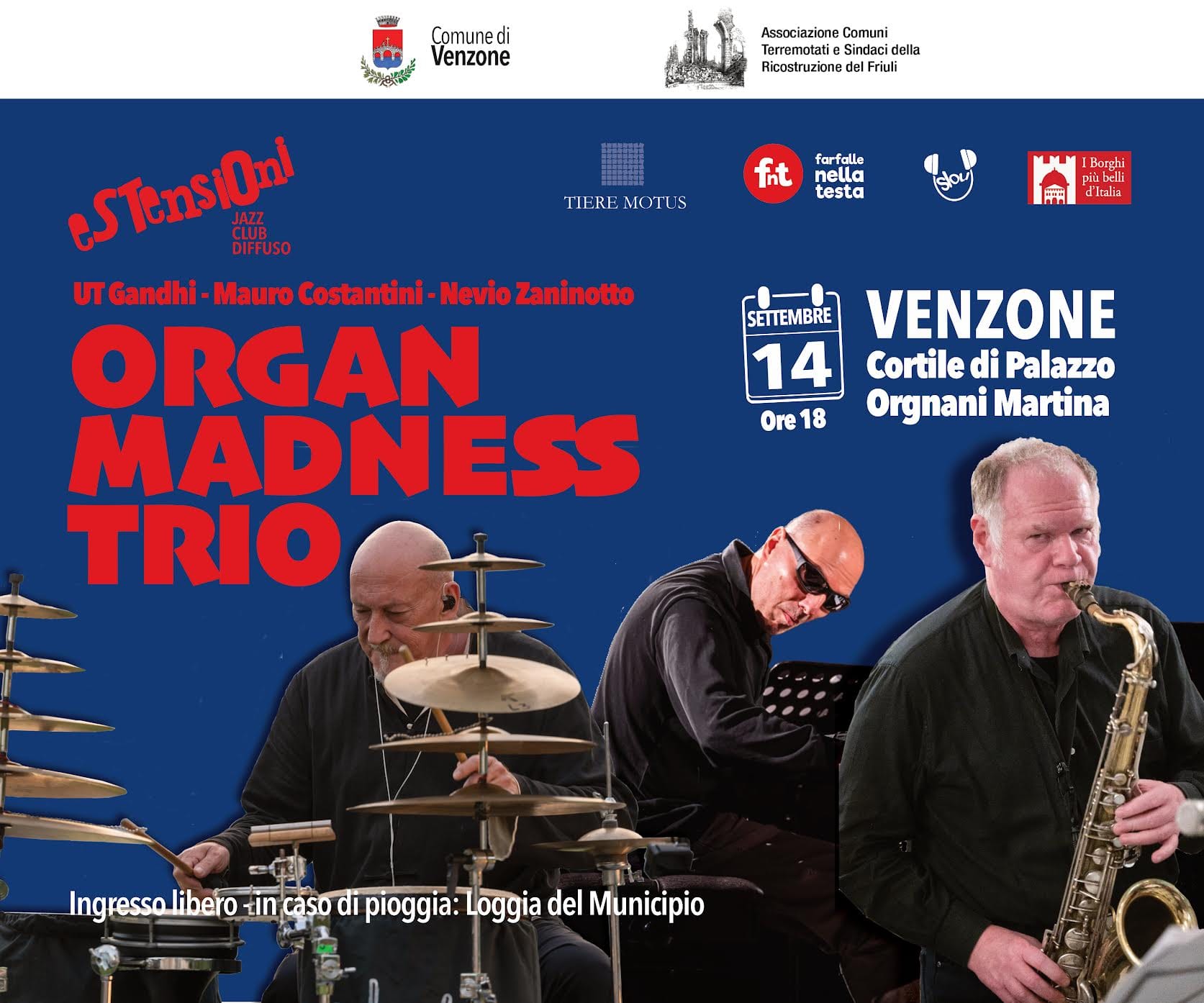 Organ Madness Trio il 14 settembre a Venzone