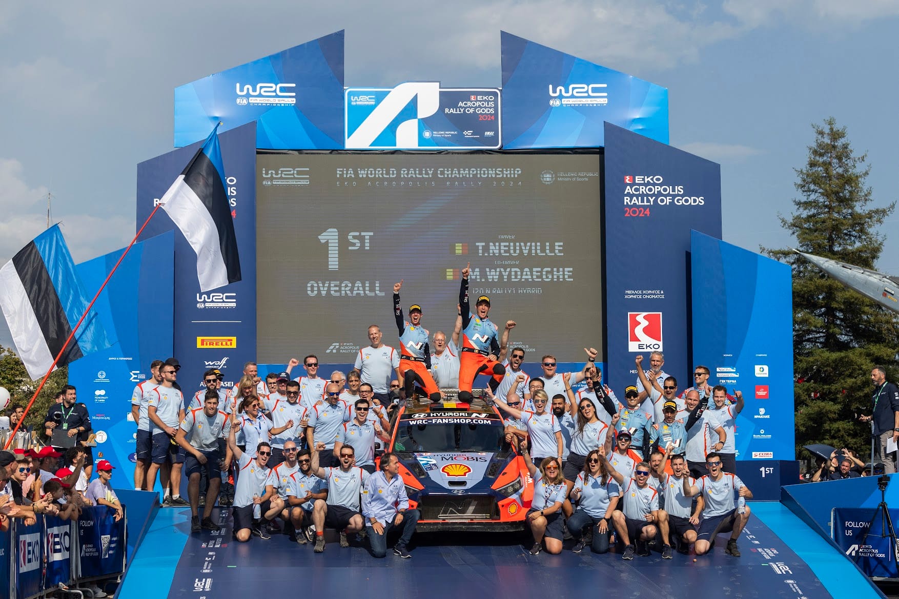 Un fantastico 1-2-3 del team Hyundai all'EKO Acropolis Rally comandato da Thierry Neuville