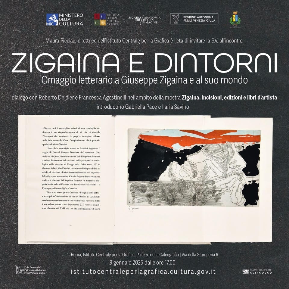 "Zigaina e dintorni" a Roma il 9 gennaio 2025 per ZIGAINA 100