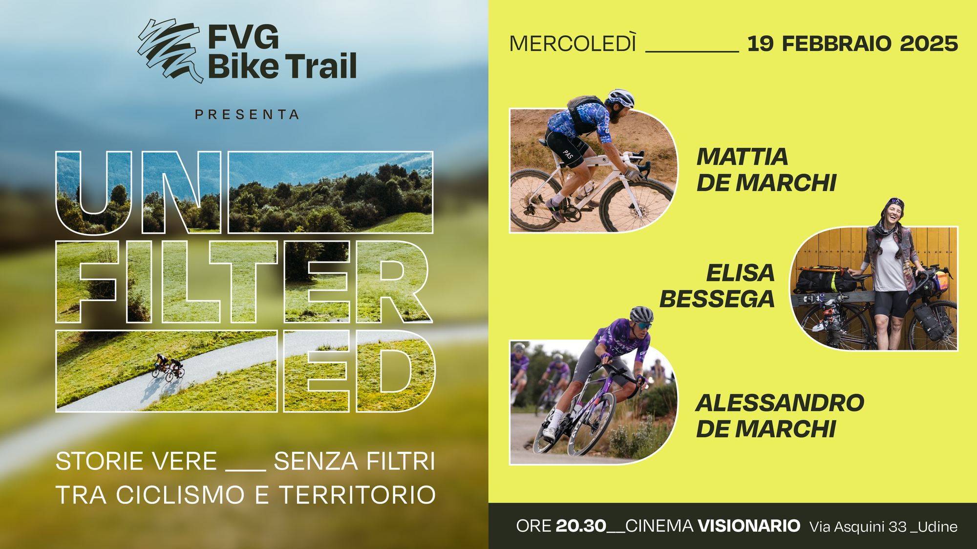 FVG Bike Trail presenta "UNFILTERED": storie di bici e viaggi al Cinema Visionario di Udine