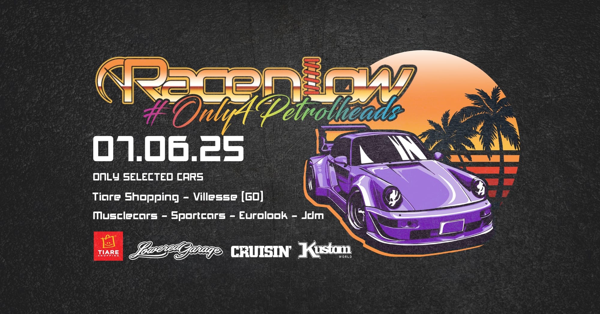 RacenLow 2025, attese oltre 500 auto sportive. Il maxi raduno a quattro ruote torna al Tiare Shopping di Villesse