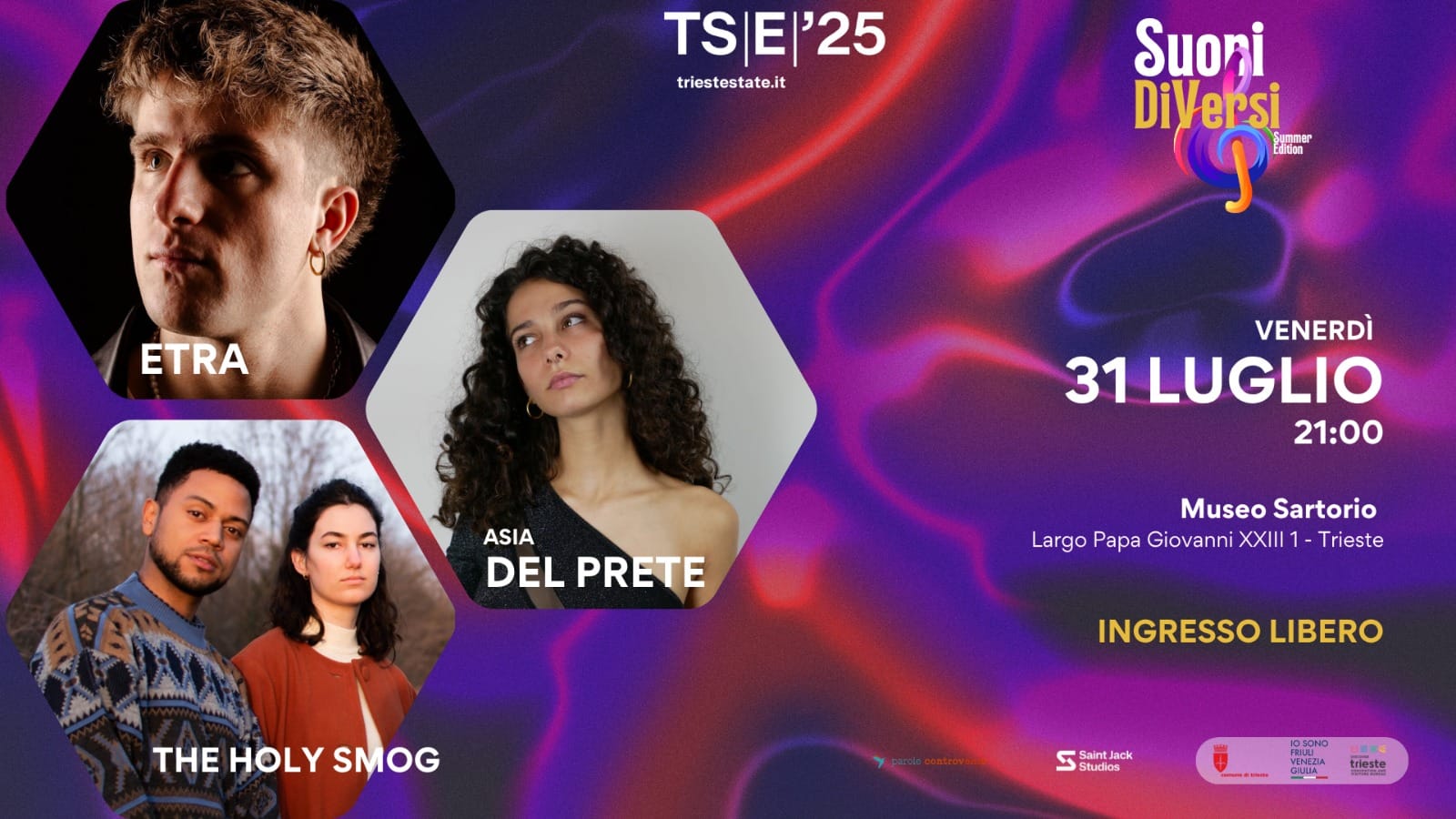 SUONI diVersi al Sartorio di Trieste giovedì 31 luglio e venerdì primo agosto