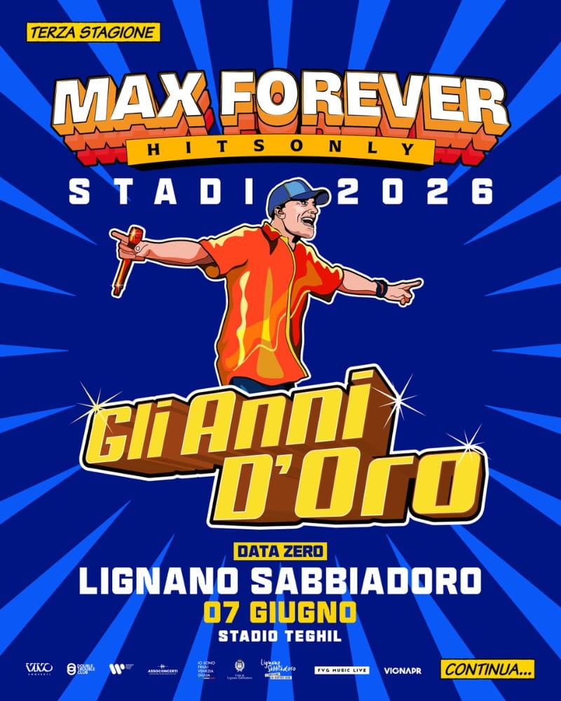 “MAX FOREVER GLI ANNI D’ORO – STADI 2026” IL TOUR DI MAX PEZZALI