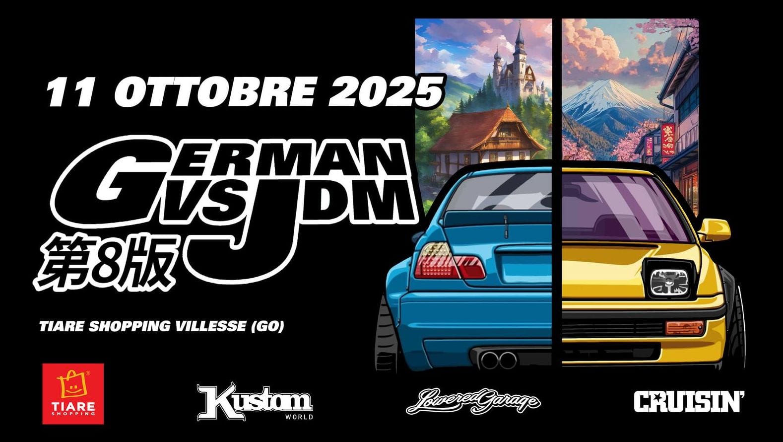 German VS JDM 2025, tedesche contro giapponesi al Tiare Shopping: torna il maxi-raduno auto Sabato 11 ottobre