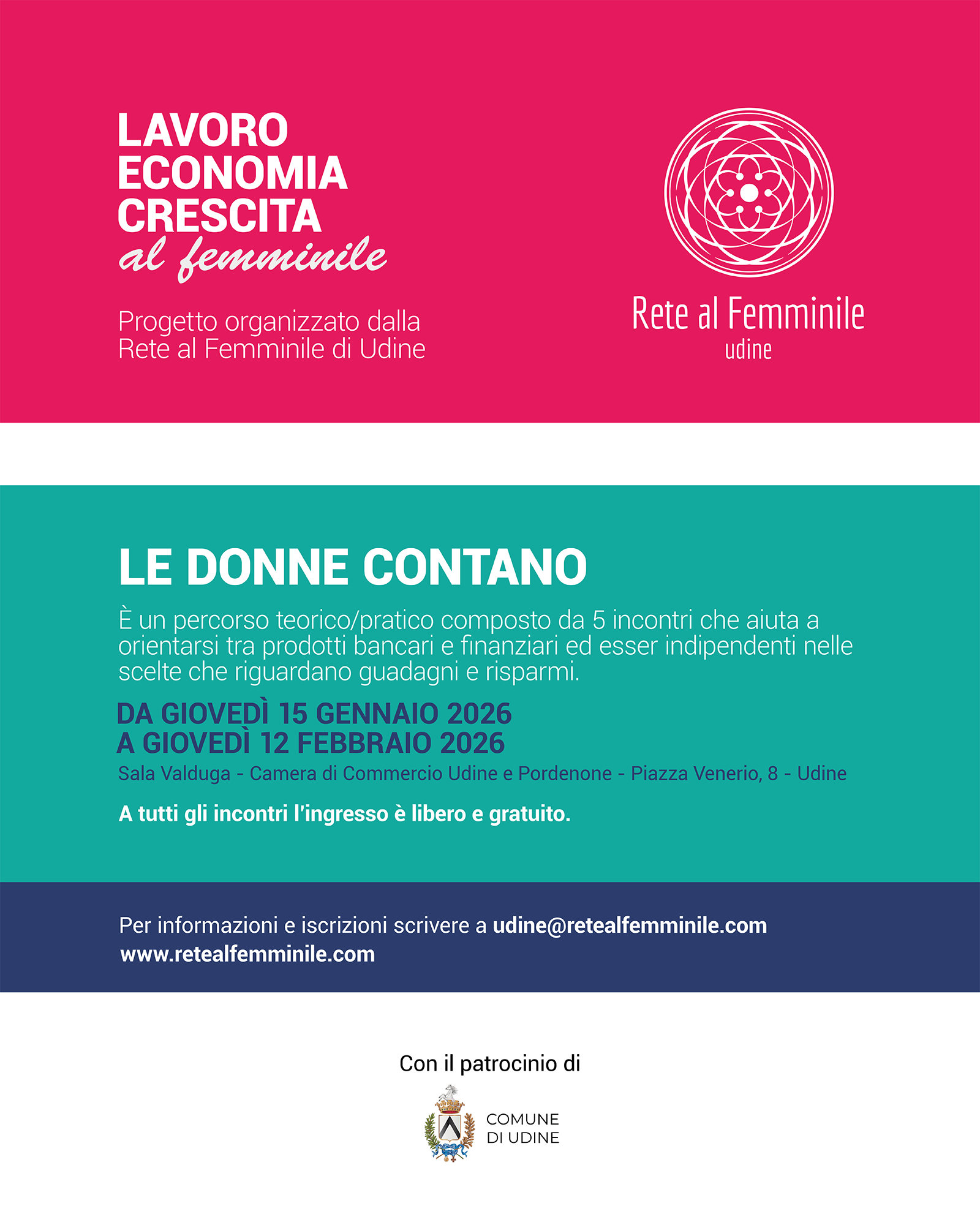 Rete al Femminile di Udine e Banca d'Italia: "Le donne contano"