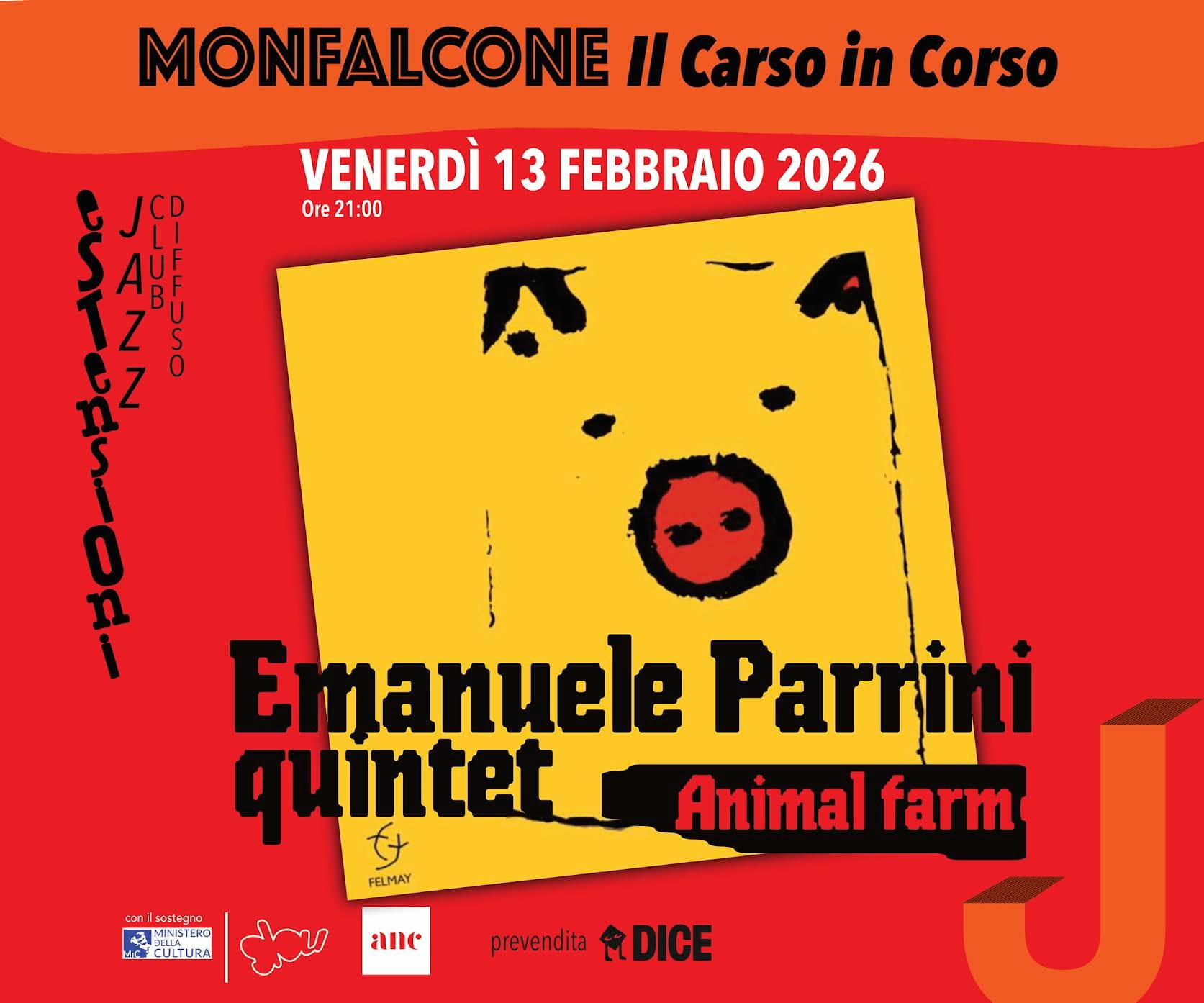 L’”Animal Farm” di Emanuele Parrini Quintet a Il Carso in Corso di Monfalcone venerdì 13 Febbraio