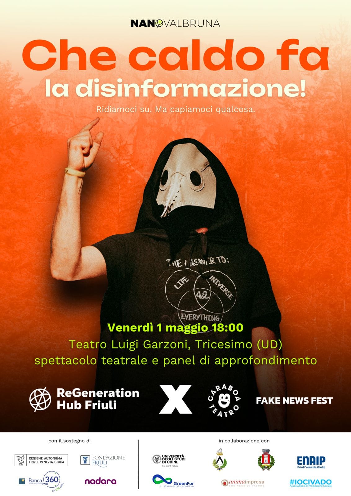 IL FESTIVAL NANOVALBRUNA SBARCA A TRICESIMO CON "CHE CALDO FA LA DISINFORMAZIONE!", UN EVENTO PER PARLARE DI AMBIENTE E FAKE NEWS IN PROGRAMMA IL 1° MAGGIO AL TEATRO GARZONI