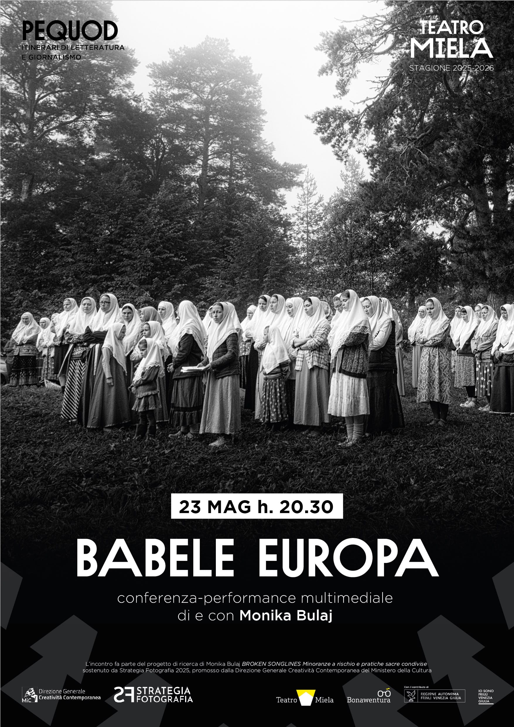 BABELE EUROPA sabato 23 maggio ore 20.30 Teatro Miela TRIESTE