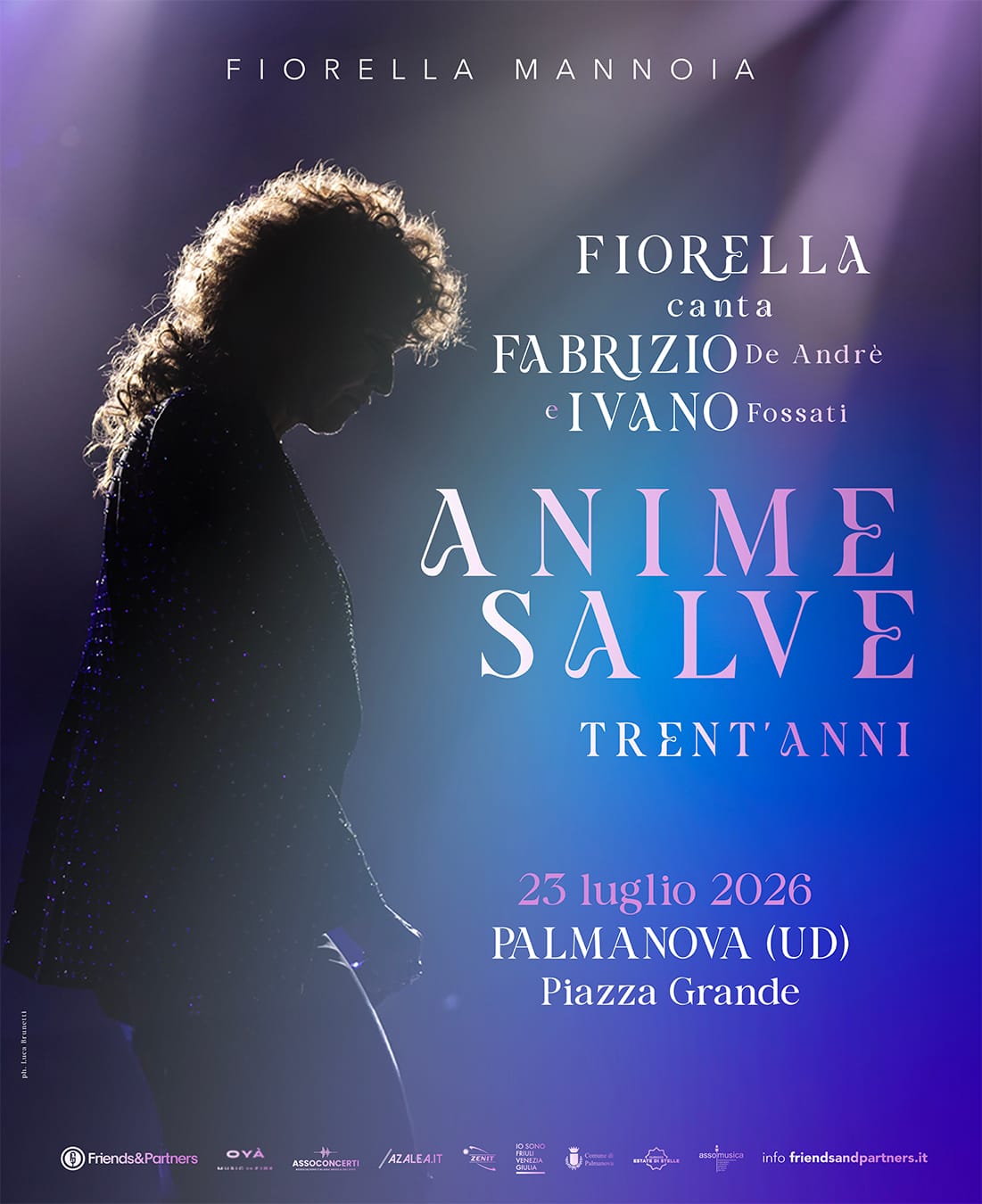 FIORELLA MANNOIA - Giovedì 23 luglio live a Palmanova con il nuovo tour dedicato ai successi di De André e Fossati