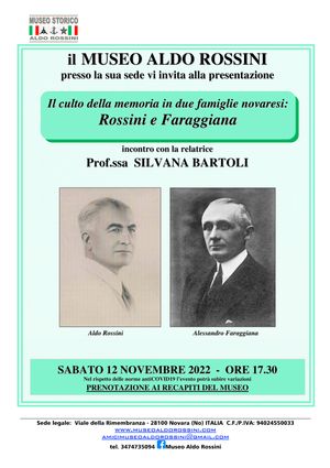 12 nov. MUSEO STORICO ALDO ROSSINI IL CULTO DELLA MEMORIA.