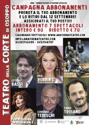 ANA THEMA TEATRO: Prenota il tuo abbonamento! Grandi nomi nella stagione 23/24!
