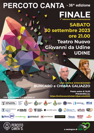 PERCOTO CANTA 36° edizione! Sabato 30 settembre ore 21 TEATRO GIOVANNI DA UDINE