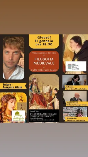 Al Caffè letterario Macrì (sito in piazza Giuseppe Macrì, Sant’Arpino) l’11 gennaio presentato il volume Filosofia medievale di Vitale