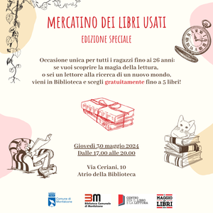 COMUNE MONFALCONE Mercatino dei libri usati GIOVEDÌ 30 MAGGIO 2024 dalle 17.00 alle 20.00