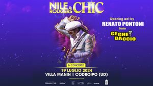 VENERDÌ 19 LUGLIO A VILLA MANIN va in scena il concerto dell'estate con NILE RODGERS & CHIC: oltre 4.000 biglietti già venduti
