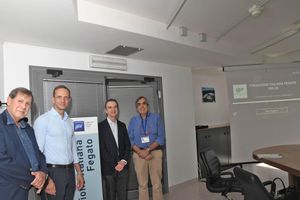 Il presidente della Regione Autonoma Friuli Venezia Giulia Massimiliano Fedriga in visita alla Fondazione Italiana Fegato Onlus