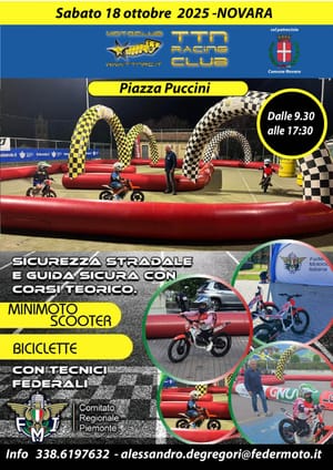 A NOVARA LA SICUREZZA SI METTE... “IN MOTO” Venerdì 17 e sabato 18 ottobre