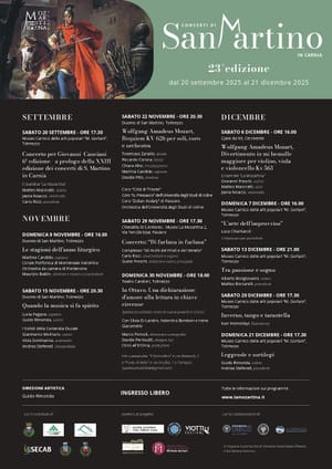 Dal 9 novembre al 21 dicembre - I Concerti di San Martino in Carnia XXIII edizione