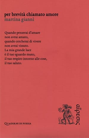 Recensione libro "Per brevità chiamato amore" Martina Giannì (Eretica Edizioni, 2025)