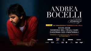 ANDREA BOCELLI in concerto a Gemona del Friuli il 7 maggio 2026 per rendere omaggio alle vittime del terremoto del Friuli nel cinquantesimo anniversario del sisma