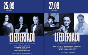 LIEDERIADI - La rassegna entra nel vivo con due appuntamenti il 25 e 27 settembre alla Cavallerizza