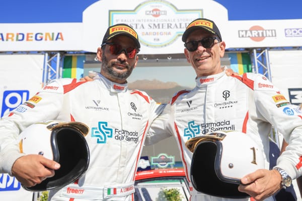 Angelo Lombardo e Roberto Consiglio tornano al successo nel CIRAS al 9° Rally Costa Smeralda Storico-Trofeo Martini.