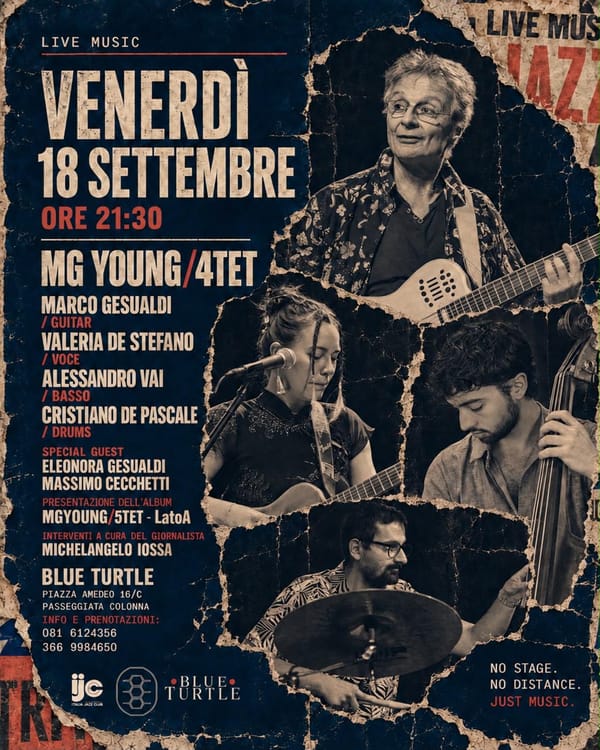 La memoria della Vesuwave incontra il jazz contemporaneo: Marco Gesualdi e MGyoung 5tet presentano dal vivo “LATO A” sul palco del BLUE TURTLE di Napoli